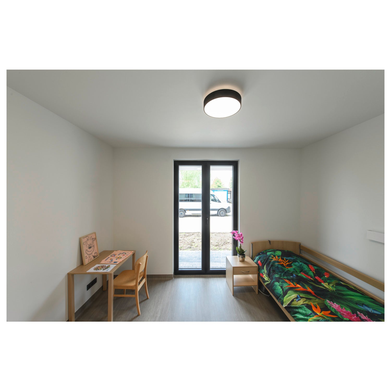 MEDO® 30, luminária saliente para parede e teto, redondo, 2700/3000/4000 K, 20 W, secção de fase, 110°, preto
