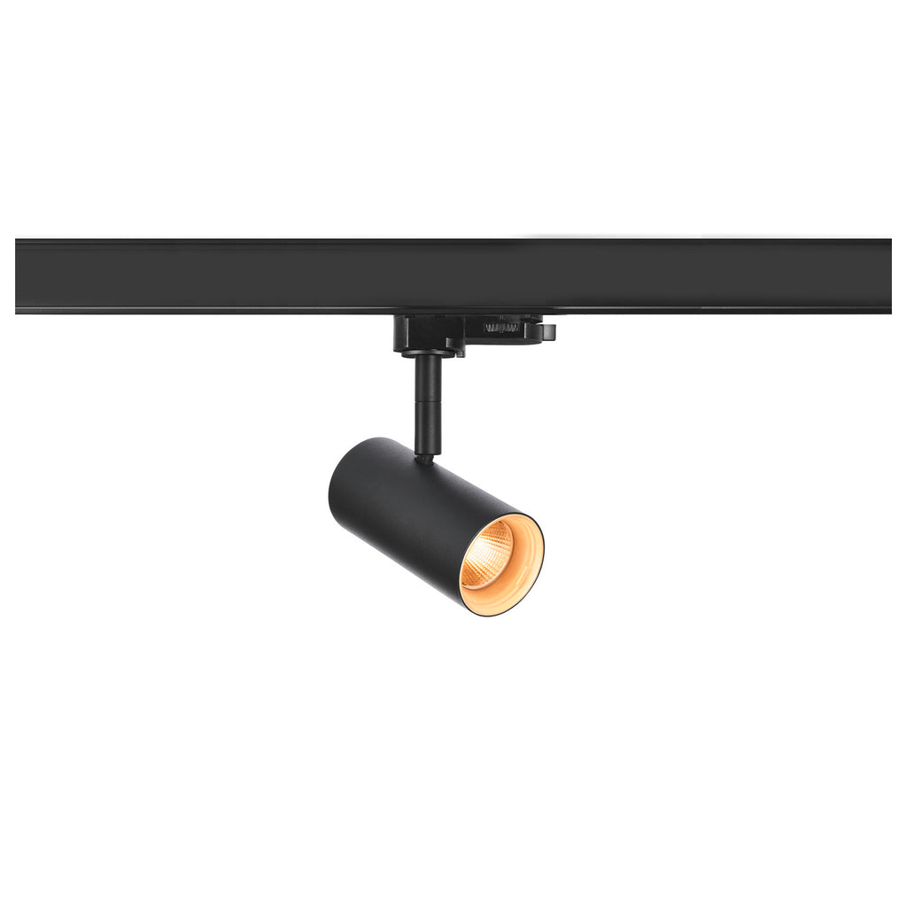 NOBLO® SPOT, 3~ Spot, redondo, 2000-3000 K, 8,4 W, Dim-to-Warm, secção de fase, 36°, preto