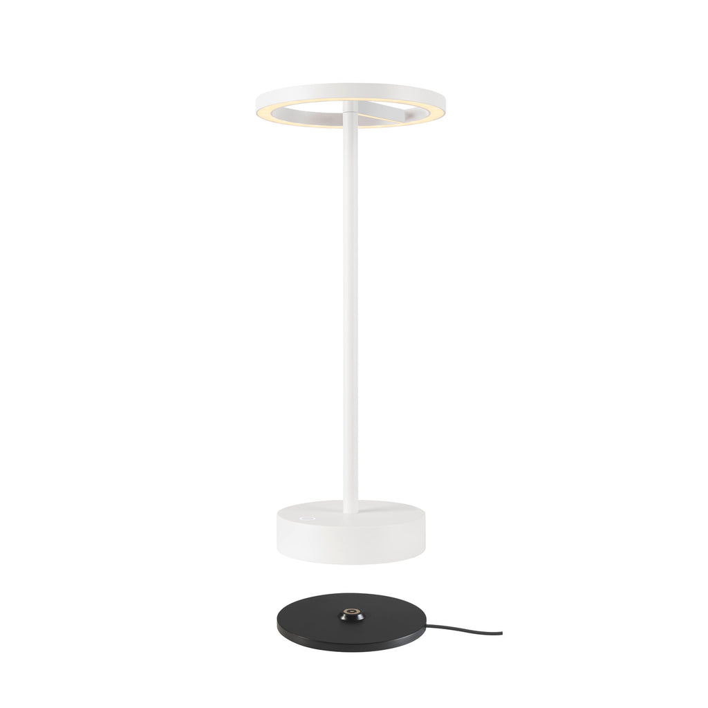 VINOLINA ONE, luminária de mesa, bateria, IP54, 2700 K, TOUCH, branco
