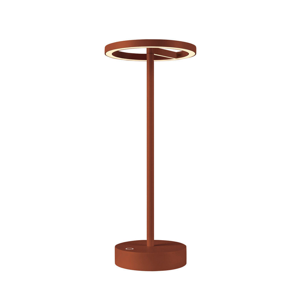 VINOLINA ONE, luminária de mesa, bateria, IP54, 2700 K, TOUCH, ferrugem