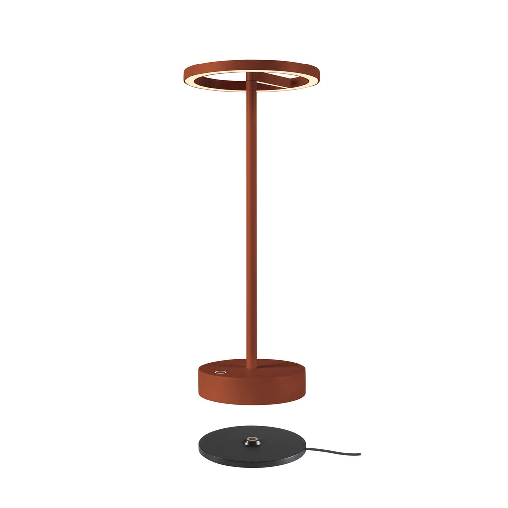 VINOLINA ONE, luminária de mesa, bateria, IP54, 2700 K, TOUCH, ferrugem