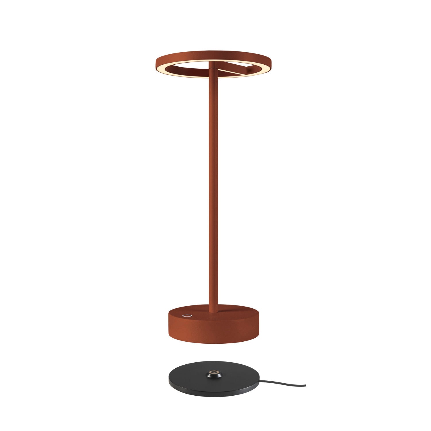 VINOLINA ONE, luminária de mesa, bateria, IP54, 2700 K, TOUCH, ferrugem