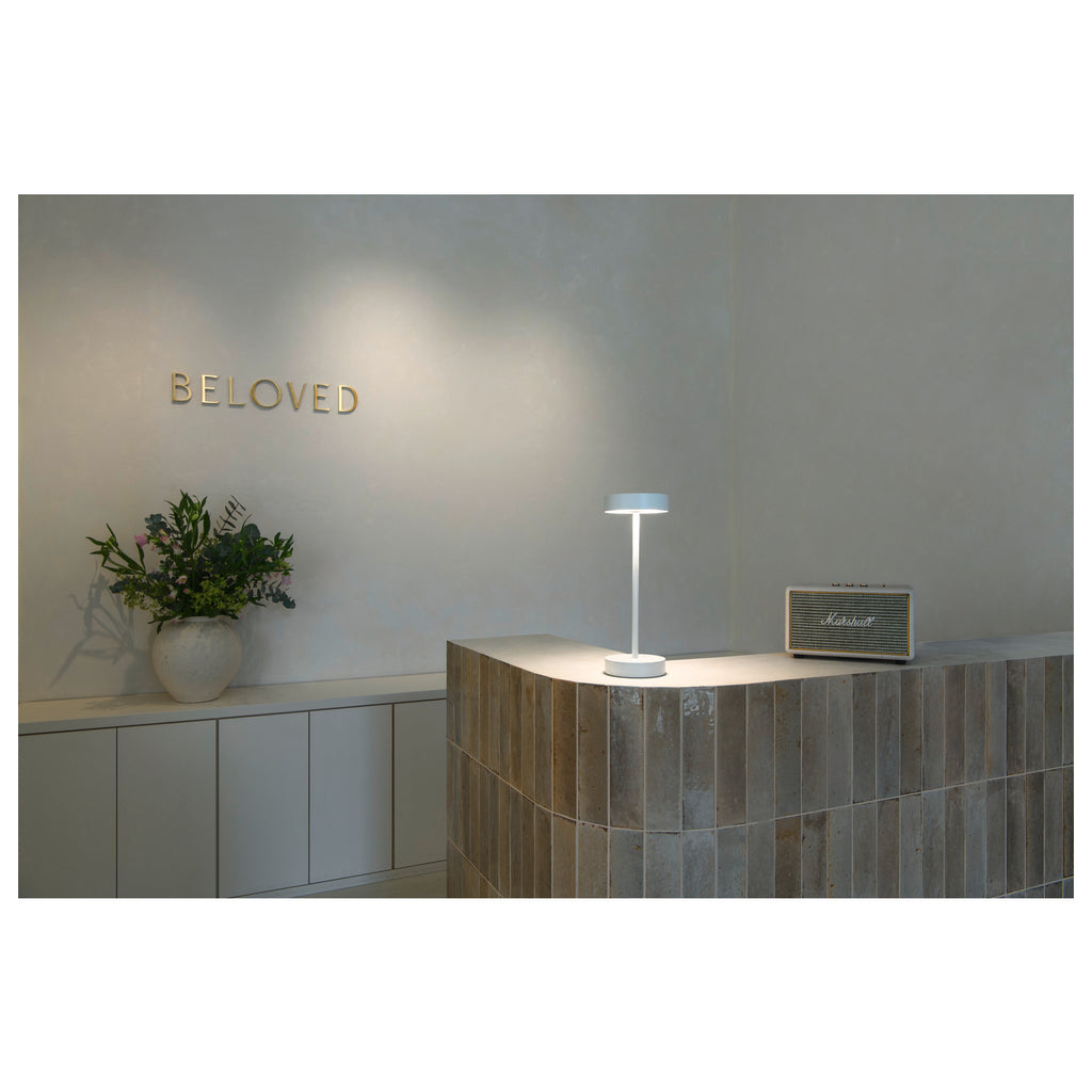 VINOLINA, luminária de mesa, bateria, IP54, 2700/3000 K, TOUCH, branco