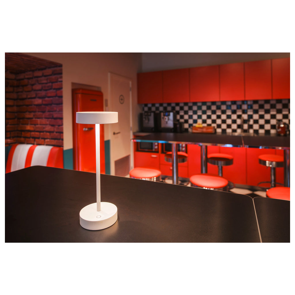 VINOLINA, luminária de mesa, bateria, IP54, 2700/3000 K, TOUCH, branco