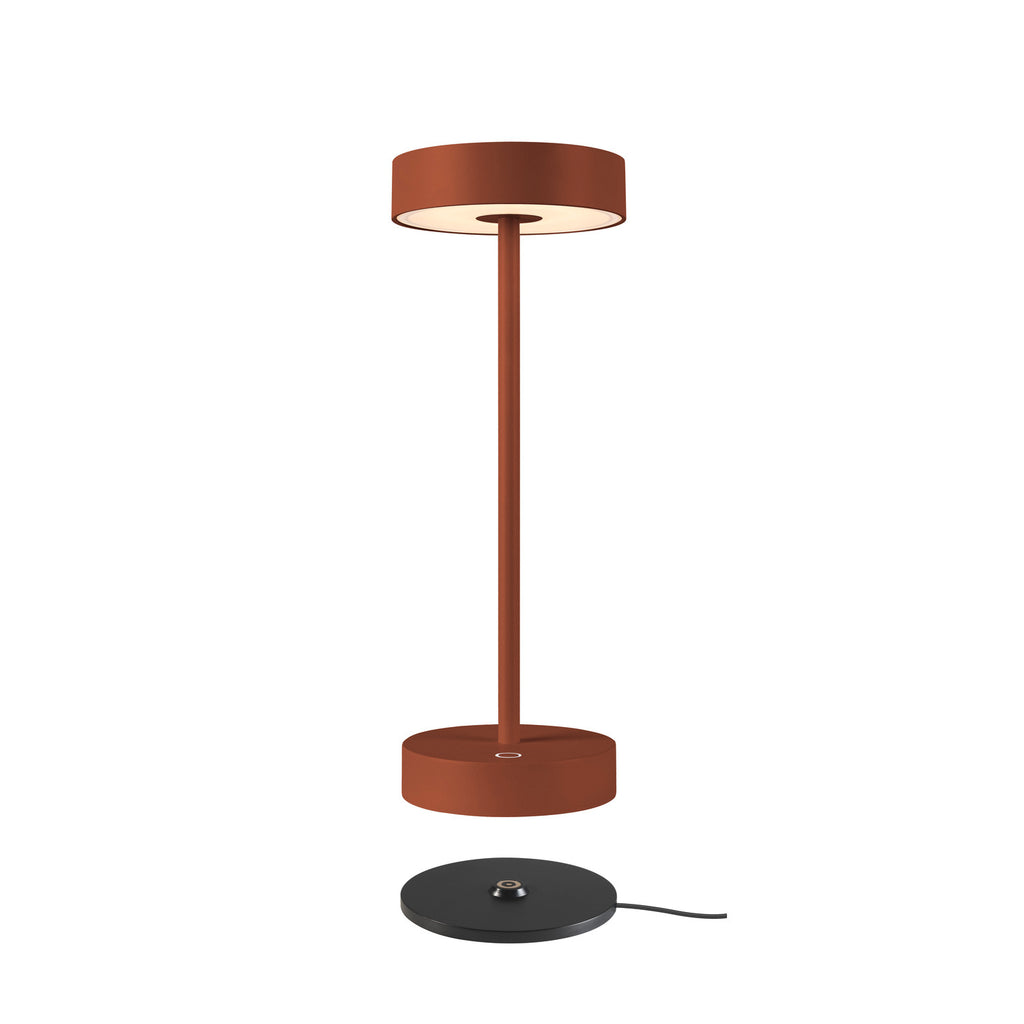 VINOLINA, luminária de mesa, bateria, IP54, 2700/3000 K, TOUCH, ferrugem