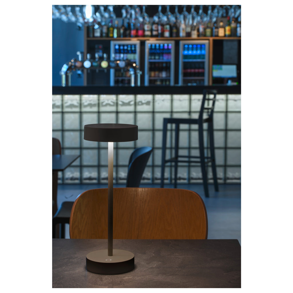 VINOLINA, luminária de mesa, bateria, IP54, 2700/3000 K, TOUCH, preto