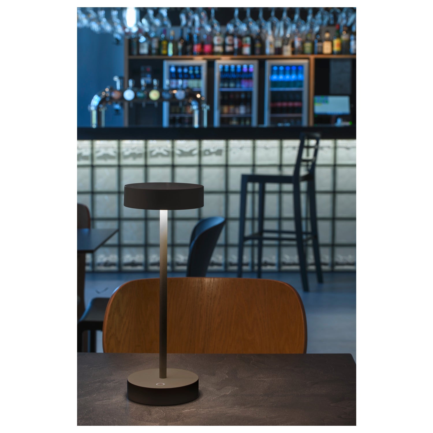 VINOLINA, luminária de mesa, bateria, IP54, 2700/3000 K, TOUCH, preto