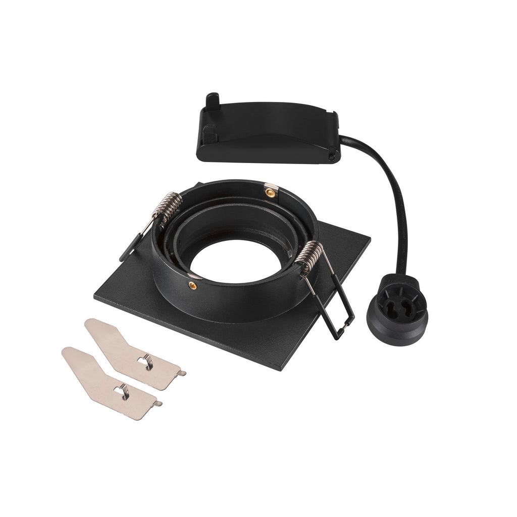 NEW TRIA® 75, luminária para encastrar no teto, quadrado, máx. 10 W GU10, preto