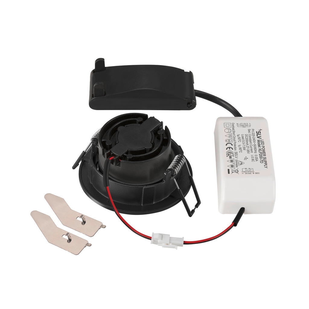 NEW TRIA 68, luminária para encastrar no teto, 2700 K, 38°, IP 20, redondo, preto