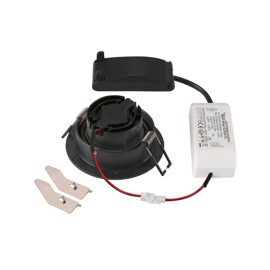 NEW TRIA® 75, luminária para encastrar no teto, 3000 K, 38°, IP 20, redondo, preto