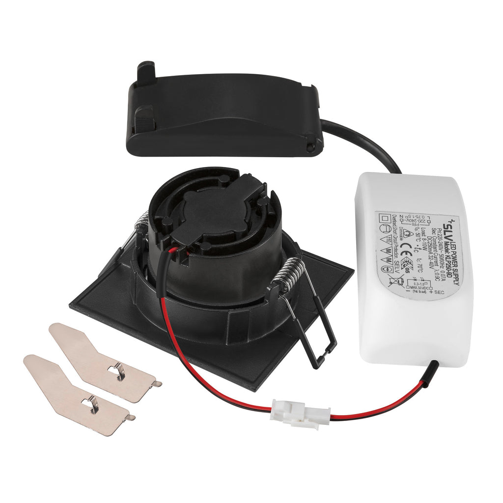 NEW TRIA® 68, luminária para encastrar no teto, 1800-3000 K, 60°, IP 20, quadrado, preto