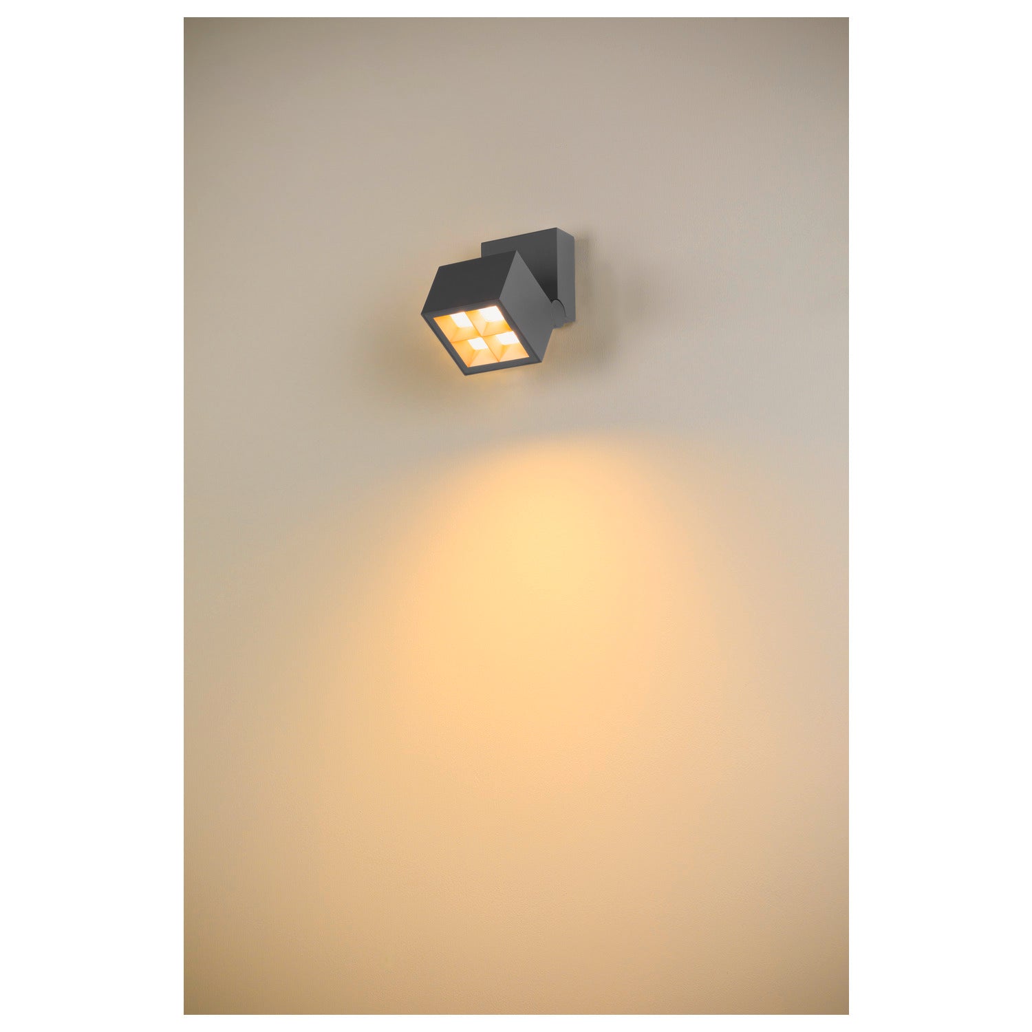 S-CUBE, luminária saliente para parede e teto, 2700/3000 K, 15 W, PHASE, 80°, antracite