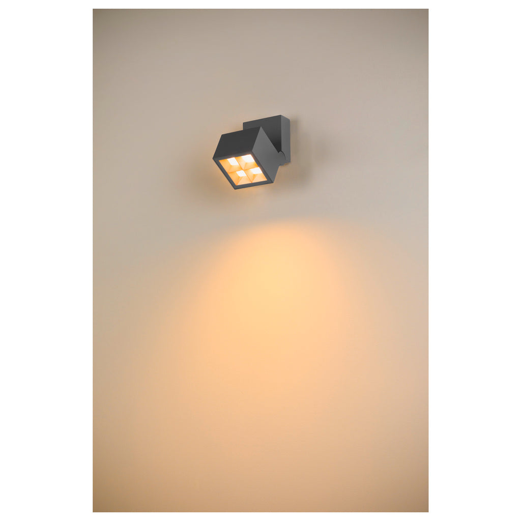 S-CUBE, luminária saliente para parede e teto, 2700/3000 K, 15 W, PHASE, 80°, antracite