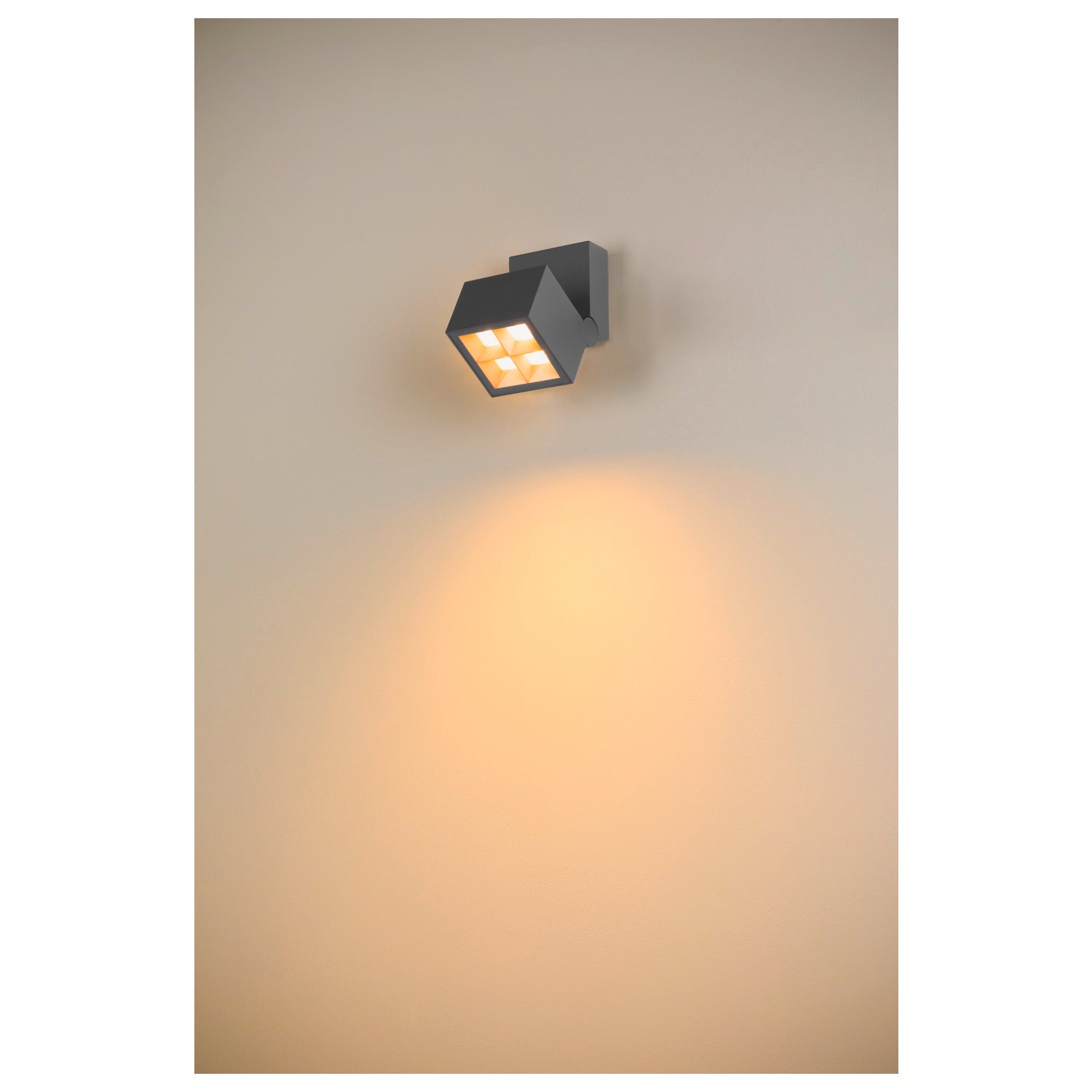 S-CUBE, luminária saliente para parede e teto, 2700/3000 K, 15 W, PHASE, 80°, antracite