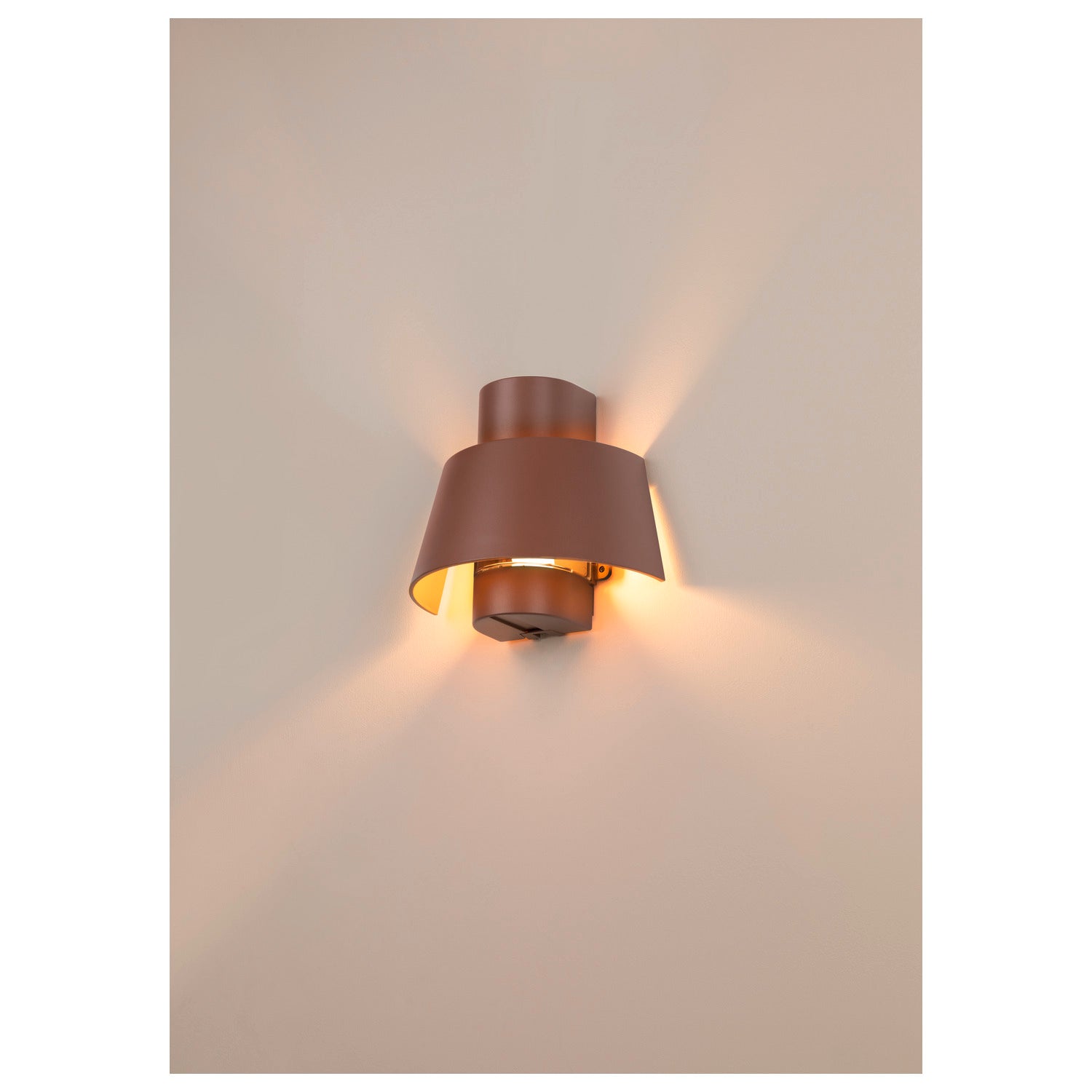 PHOTONI, luminária saliente para a parede, cónica, 1x máx. 13 W, E27, oxidada