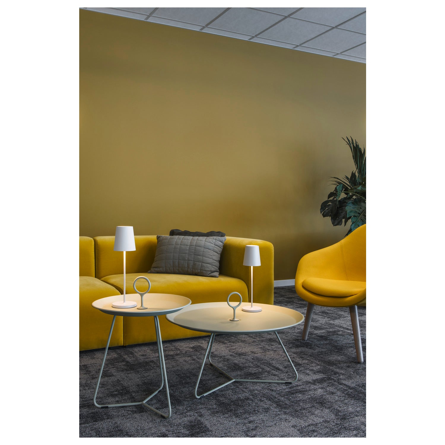 VINOLINA TWO, luminária de mesa, bateria, IP65, 2200/2700/3000 K, TOUCH, branco