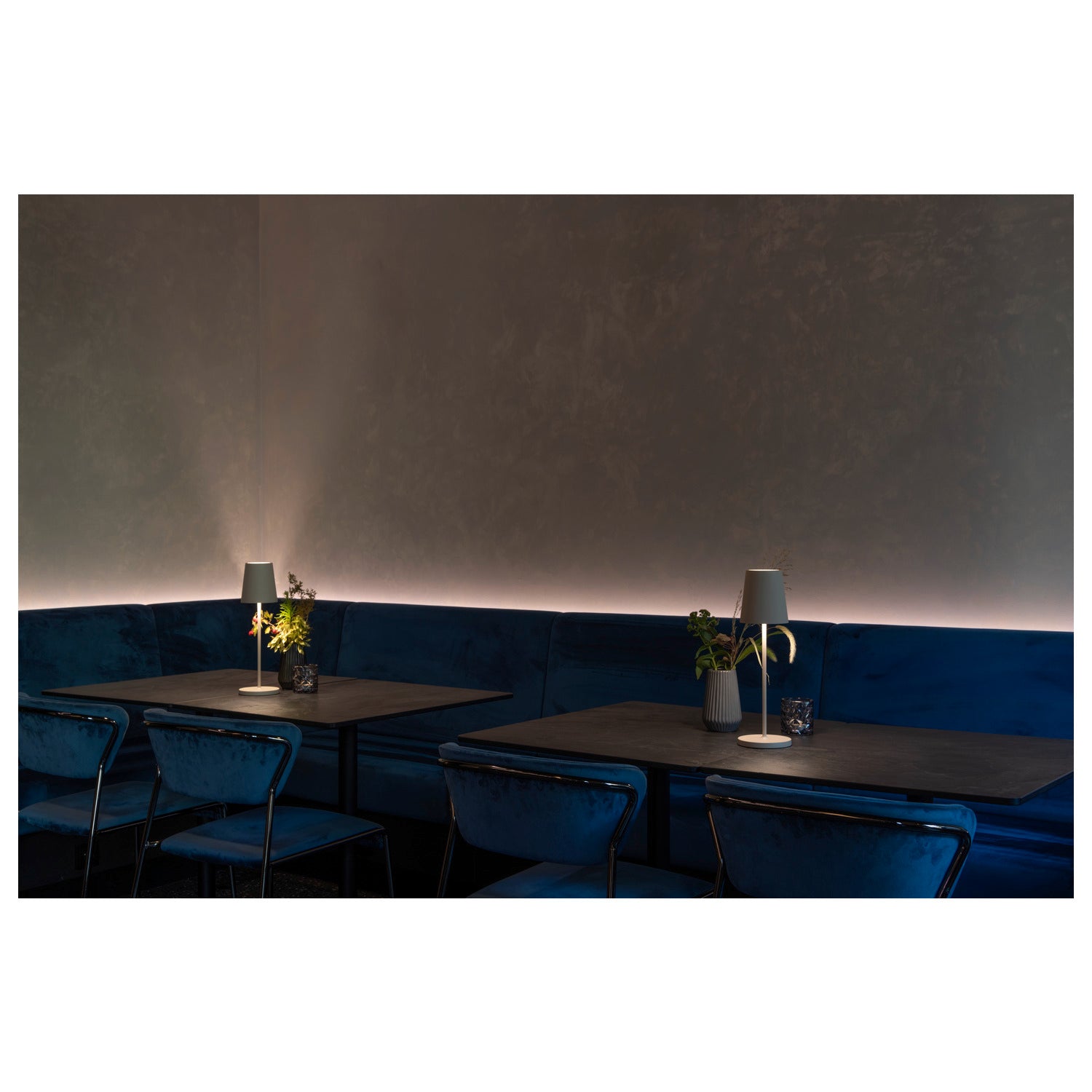 VINOLINA TWO, luminária de mesa, bateria, IP65, 2200/2700/3000 K, TOUCH, branco