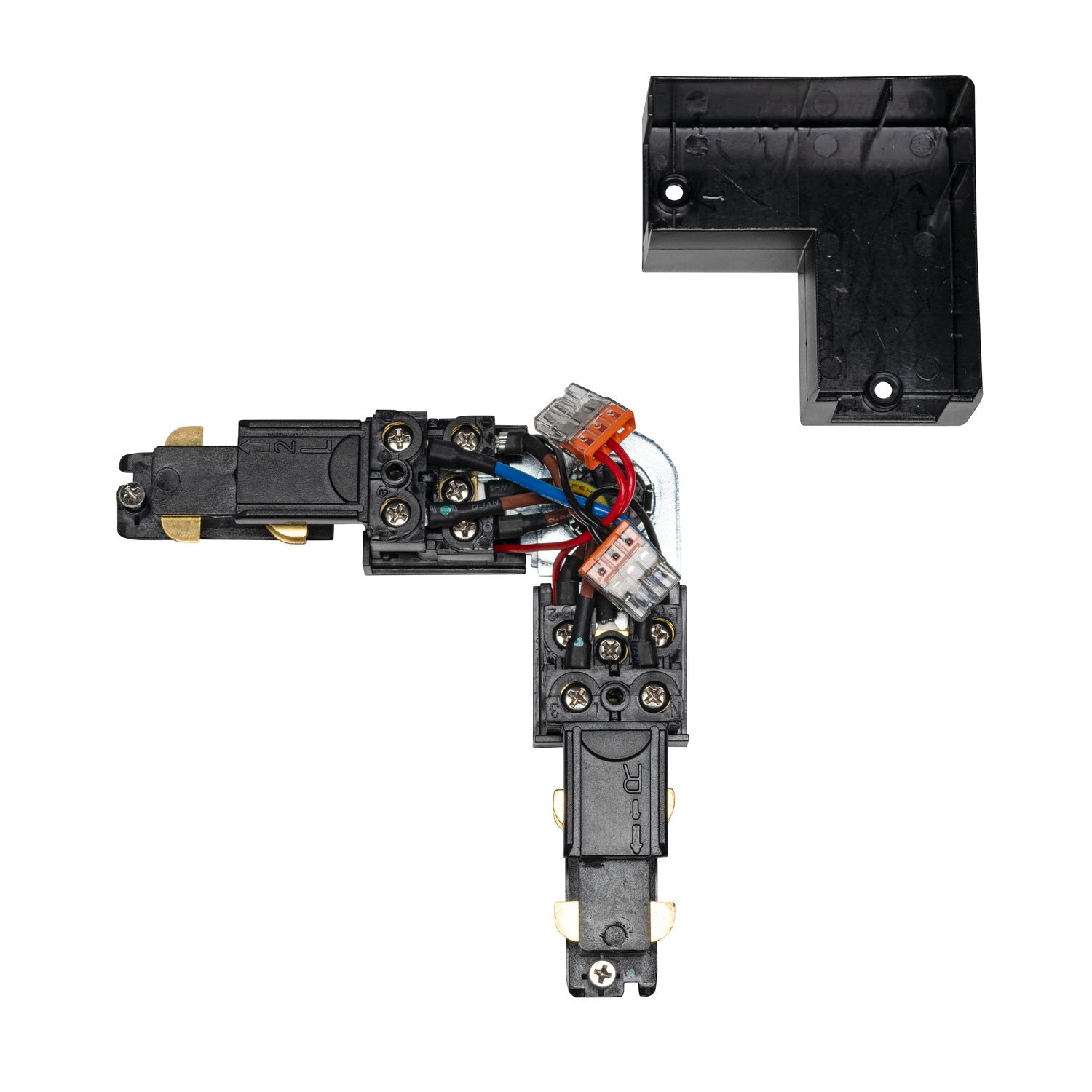 S-TRACK SYSTEM - S-TRACK conetor em L, regulável, com capacidade de alimentação, DALI, PHASE, preto