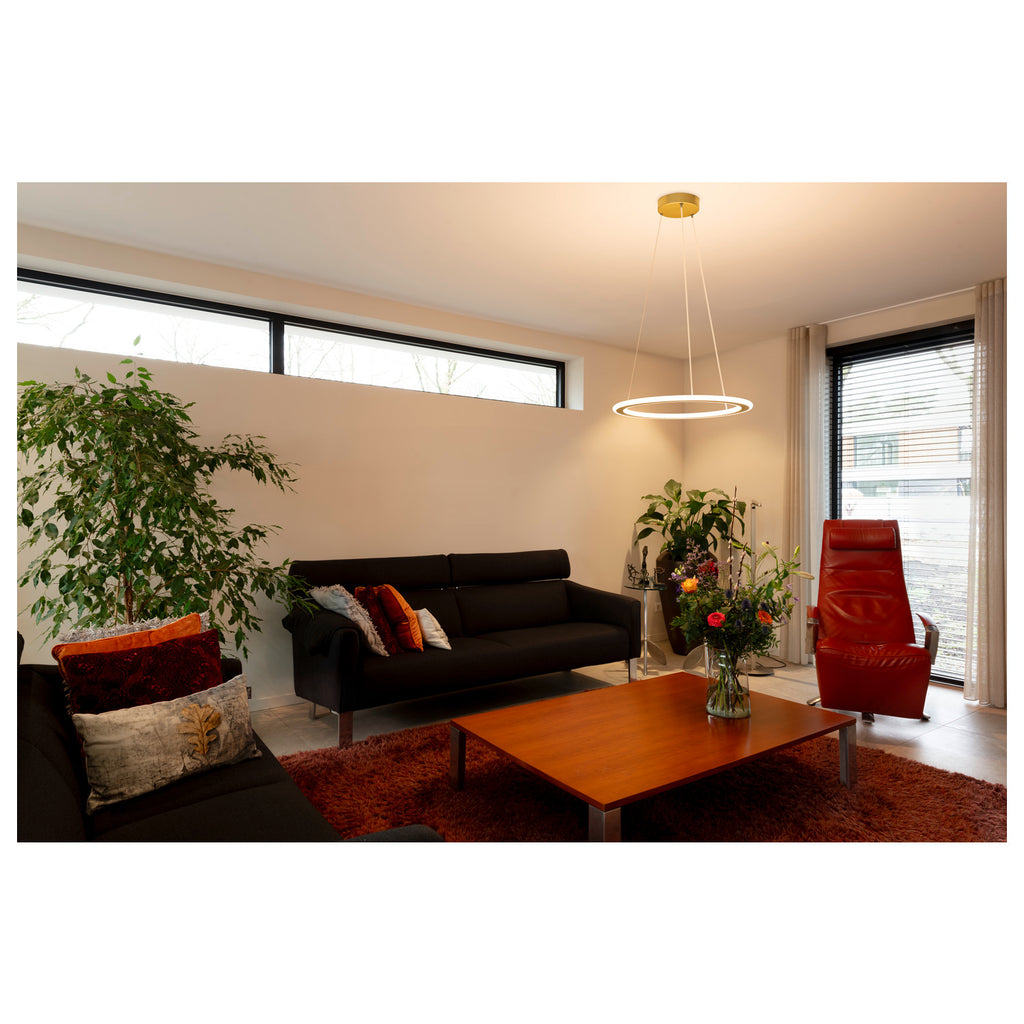 ONE FLAT PD, individual, luminária suspensa, 180 cm, 2700/3000 K, PHASE, latão