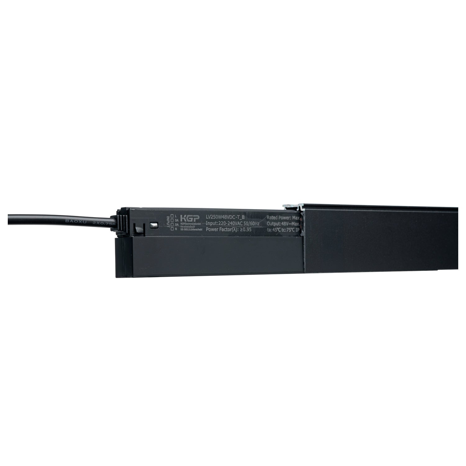 48V SYSTEM - Calha eletrificada saliente de 1 m, 48 V TRACK, preto, DALI