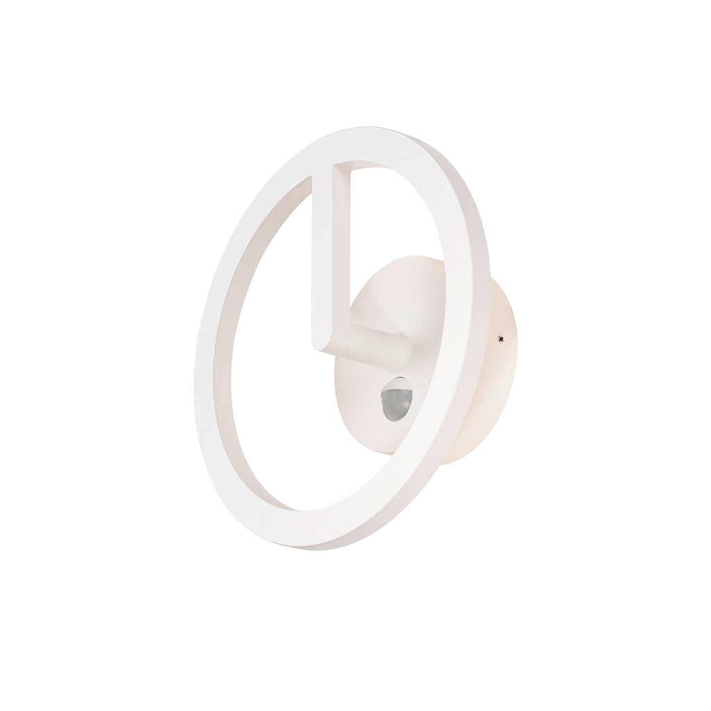 Q-RING, luminária de parede, sensor, 3000 K, IP54, branco