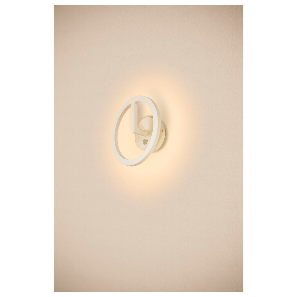 Q-RING, luminária de parede, sensor, 3000 K, IP54, branco