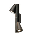 T-TUBE, luminária de parede de montagem saliente, GU10, duplo, sensor, IP44, máx. 10 W, preto