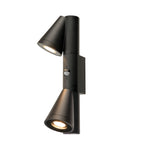 T-TUBE, luminária de parede de montagem saliente, GU10, duplo, sensor, IP44, máx. 10 W, preto