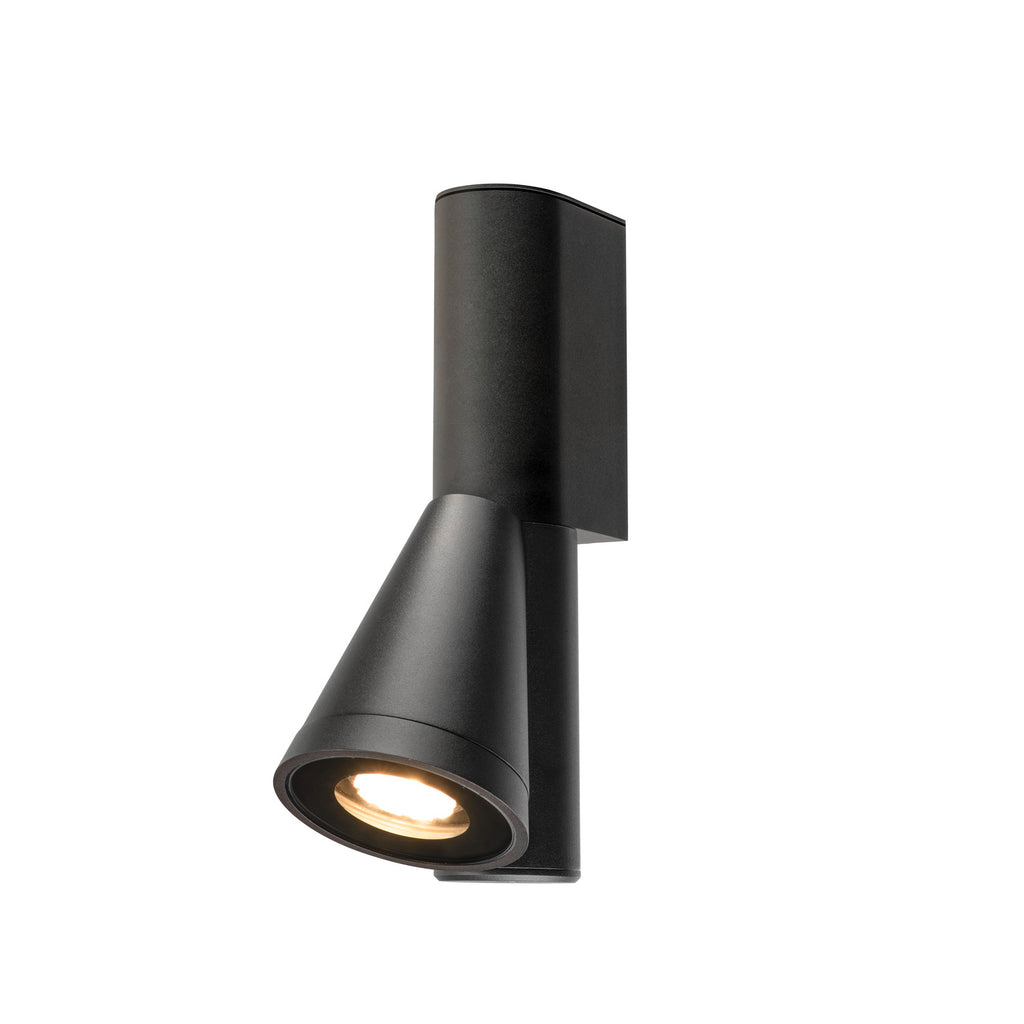 T-TUBE, luminária de parede de montagem saliente, GU10, simples, IP44, máx. 10 W, preto