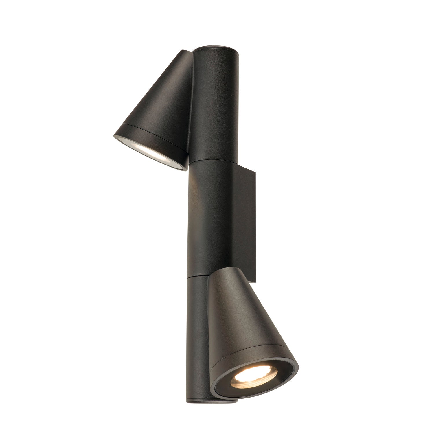 T-TUBE, luminária de parede de montagem na superfície, GU10, duplo, IP44, máx. 10 W, preto