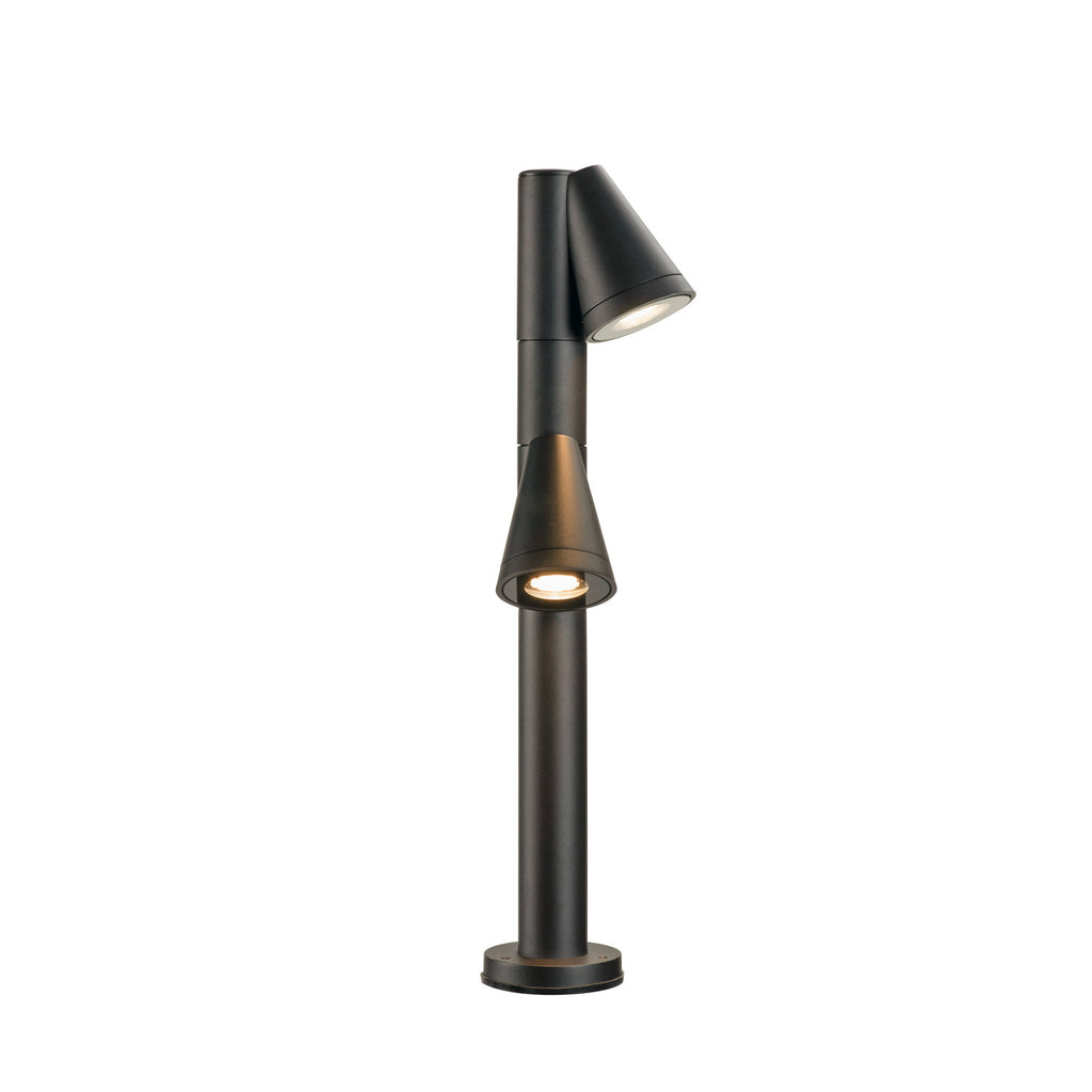 T-TUBE 70 POLE, candeeiro de pé para exterior, GU10, duplo, IP65, máx. 10 W, preto