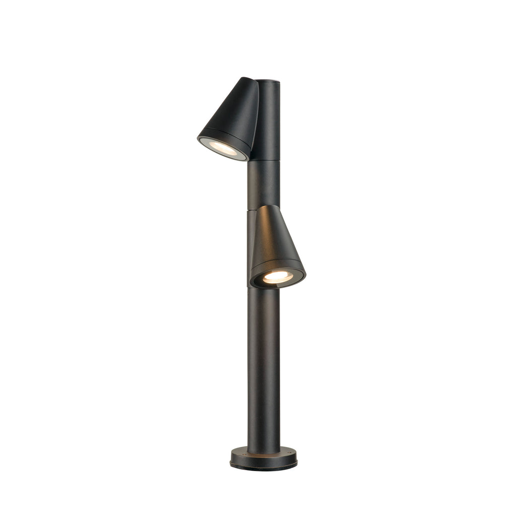 T-TUBE 70 POLE, candeeiro de pé para exterior, GU10, duplo, IP65, máx. 10 W, preto