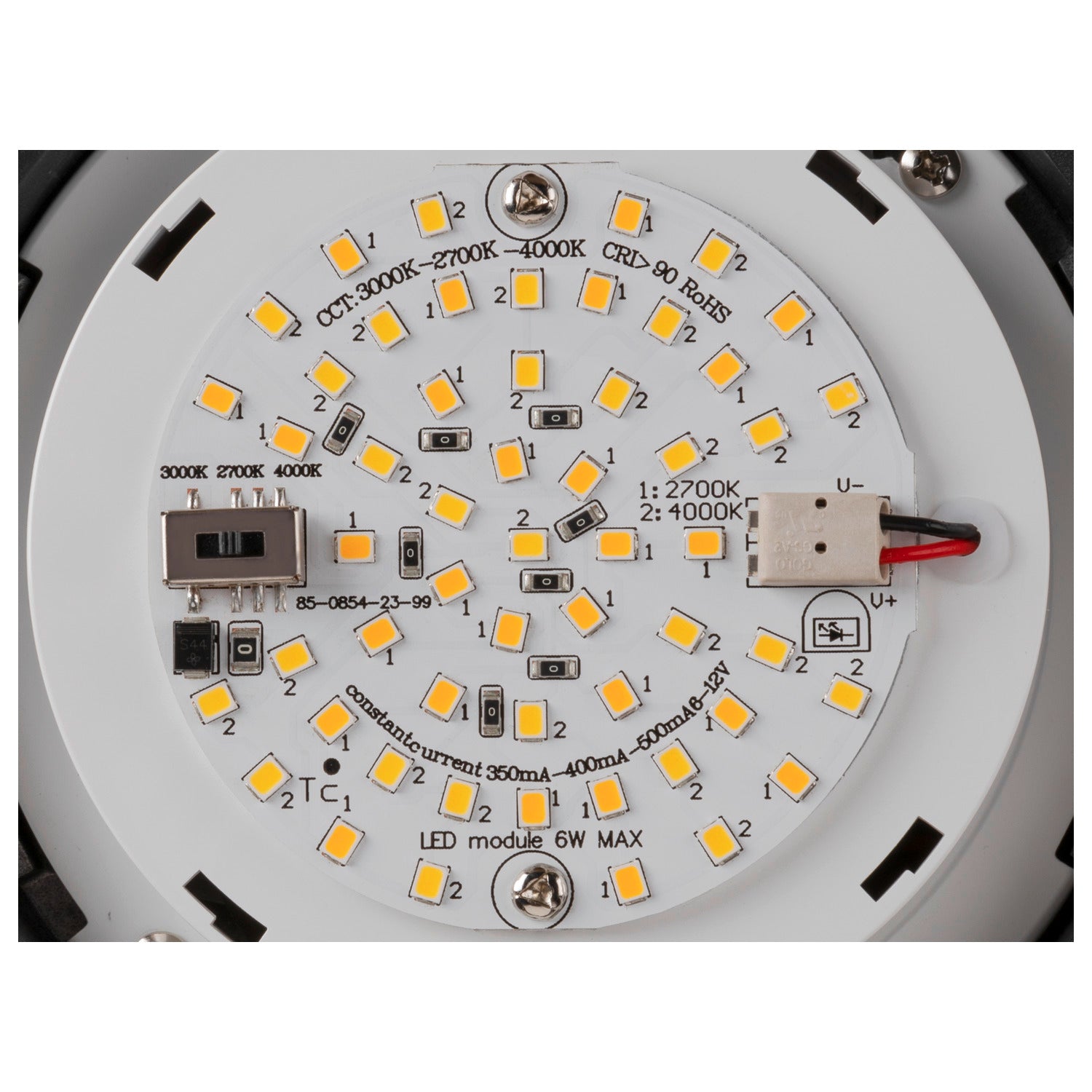 CYFT WAVE, luminária saliente para parede e teto, 2700/3000/4000 K, 6,5 W, PHASE, preto / leitoso