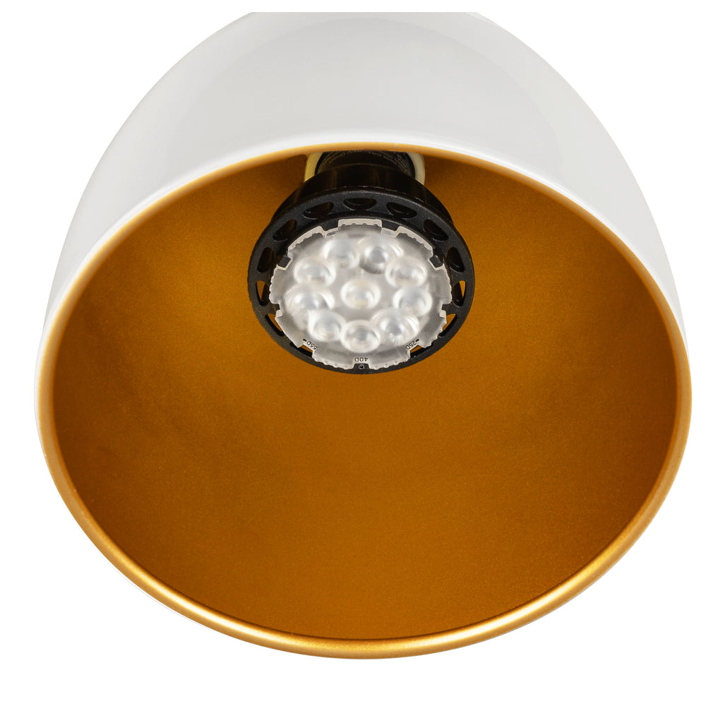 PARA CONE 14, luminária de sistema monofásico, GU10, branco/dourado