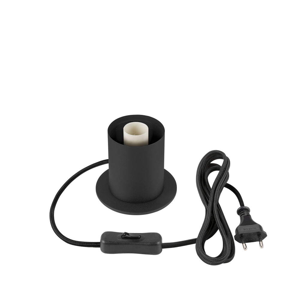VARYT, Candeeiro de mesa, redondo, 1x máx. 6 W, E14, preto