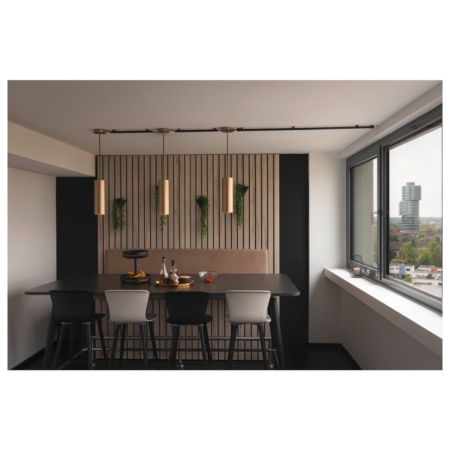 ENOLA®, candeeiro suspenso, comprimento do pendente 150 cm, E27, 1x máx. 50 W, dourado mate
