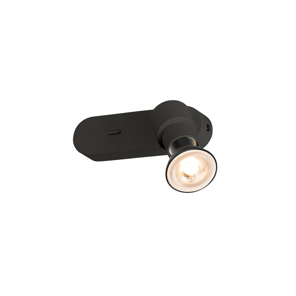 PURI 2.0 Basic, aplique de parede e teto, interruptor, redondo, 1x máx. 6 W GU10, preto