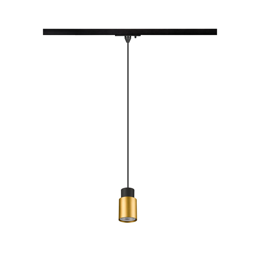 PURI 2.0 Tube, 1~ candeeiro suspenso, GU10, comprimento do pendente 200 cm, 1x máx. 6 W, preto / dourado