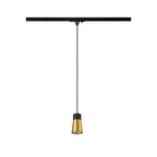 PURI 2.0 Cone, 1~ candeeiro suspenso, GU10, comprimento do pendente 200 cm, 1x máx. 6 W, preto / dourado