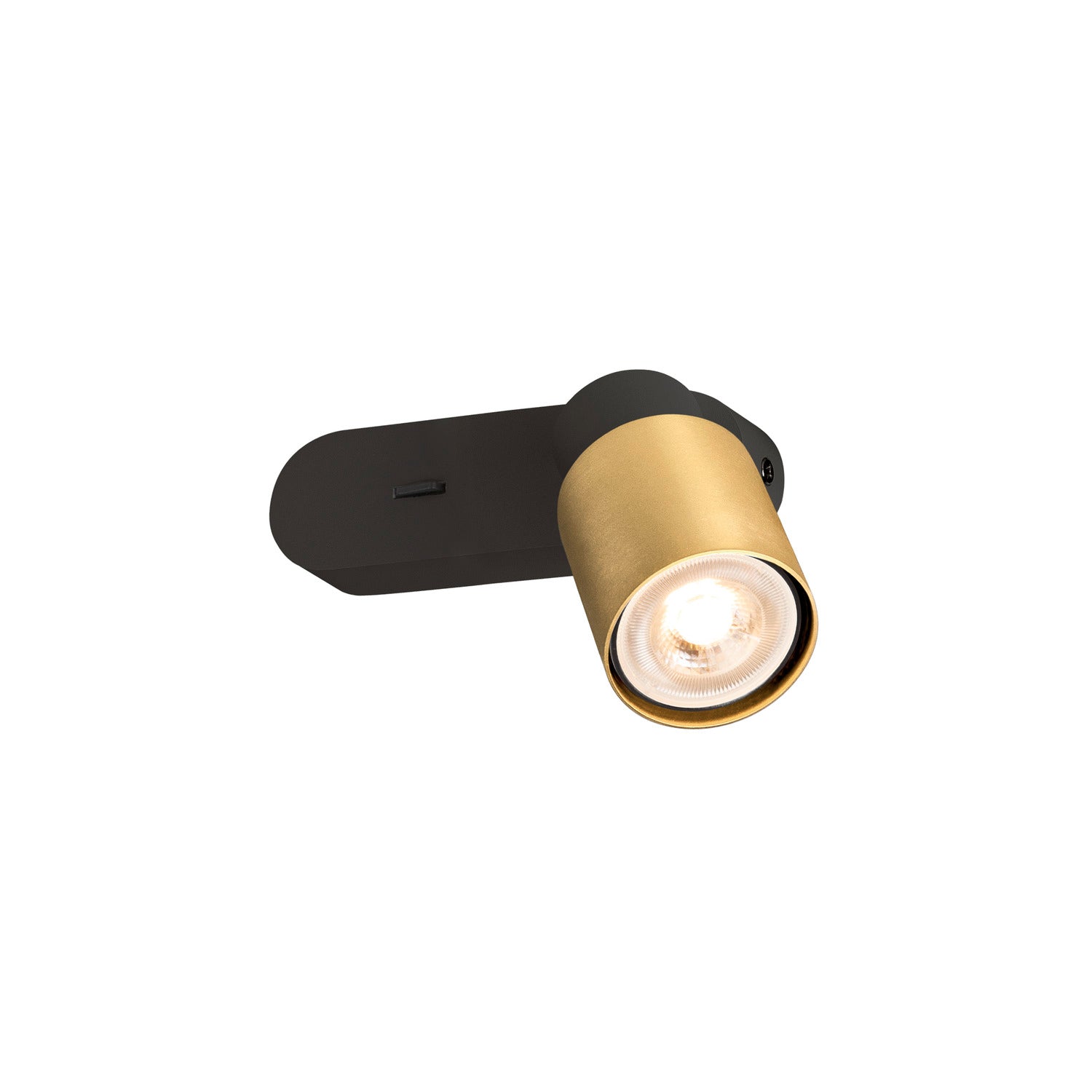 PURI 2.0 Tubo, aplique de parede e teto, interruptor, retangular, 1x máx. 6 W GU10, preto / dourado