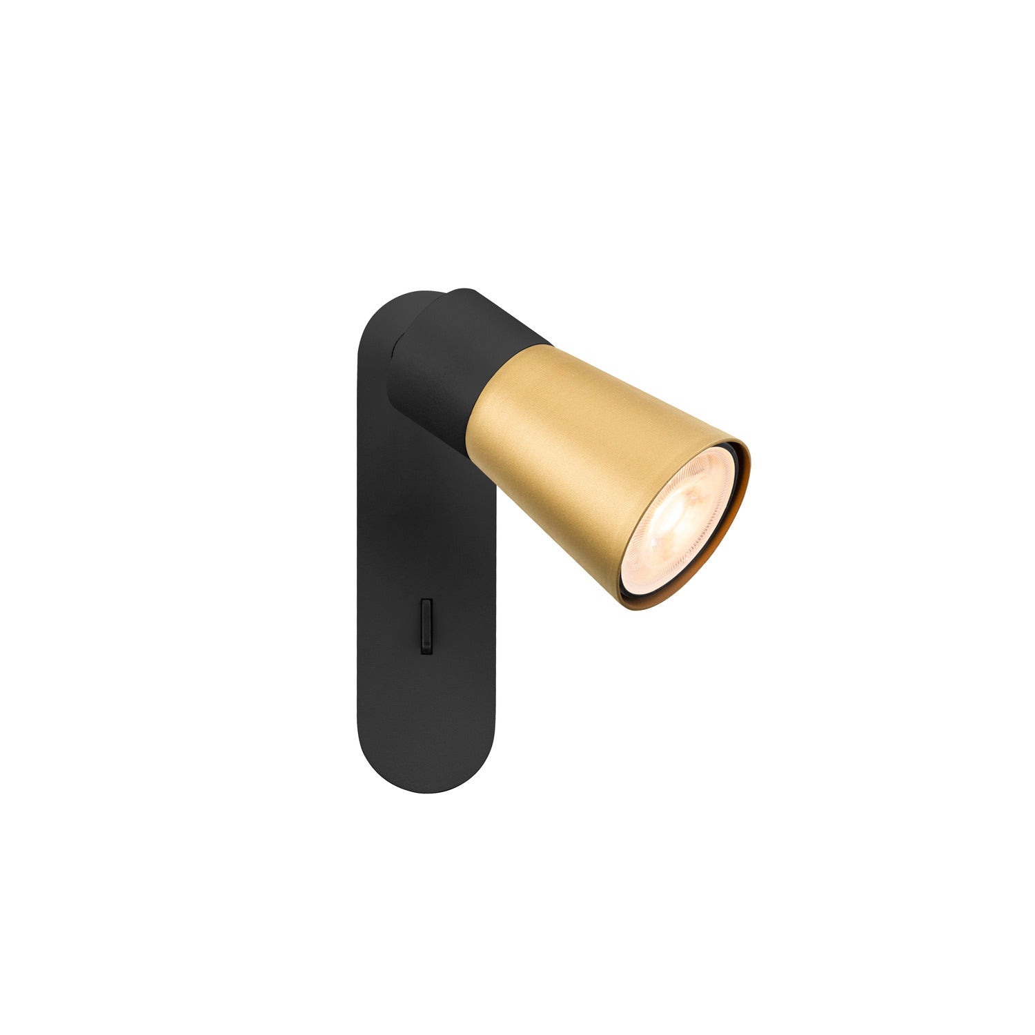 PURI 2.0 Cone, aplique de parede e teto, interruptor, retangular, 1x máx. 6 W GU10, preto / dourado