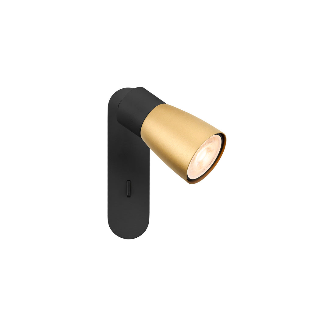 PURI 2.0 Dome, aplique de parede e teto, interruptor, retangular, 1x máx. 6 W GU10, preto / dourado