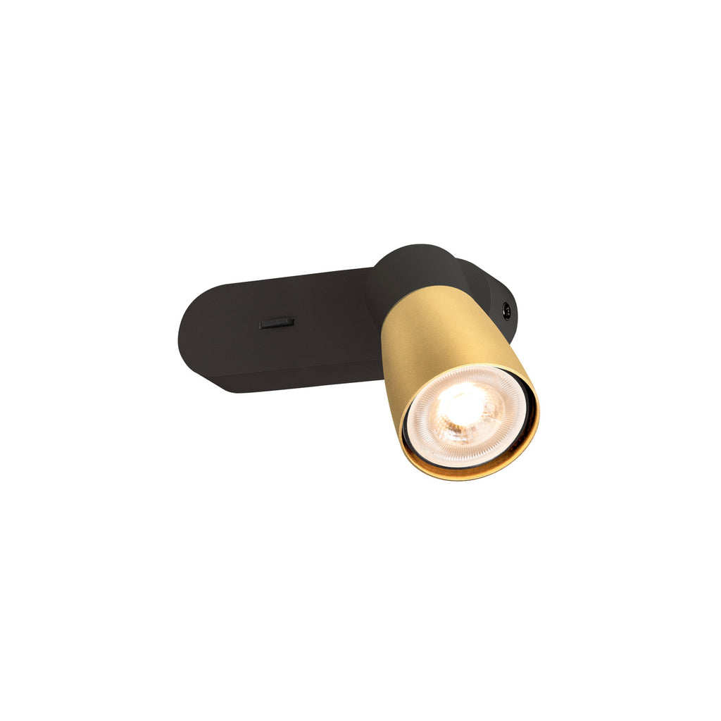 PURI 2.0 Dome, aplique de parede e teto, interruptor, retangular, 1x máx. 6 W GU10, preto / dourado