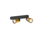 PURI 2.0 Tubo, aplique de parede e teto, assimétrico, 2 x máx. 6 W GU10, preto / dourado