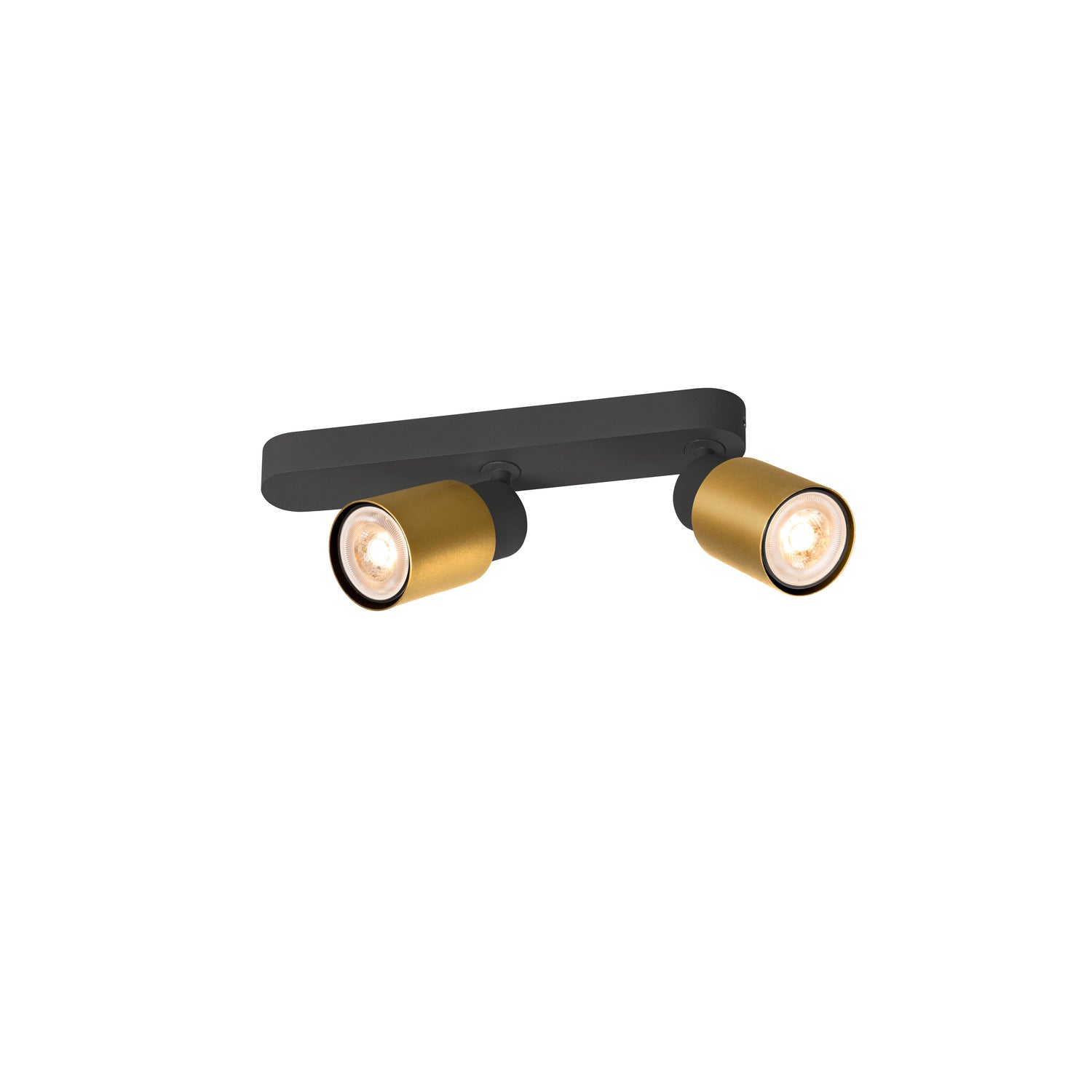 PURI 2.0 Tubo, aplique de parede e teto, assimétrico, 2 x máx. 6 W GU10, preto / dourado