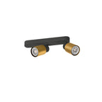 PURI 2.0 Tubo, aplique de parede e teto, assimétrico, 2 x máx. 6 W GU10, preto / dourado