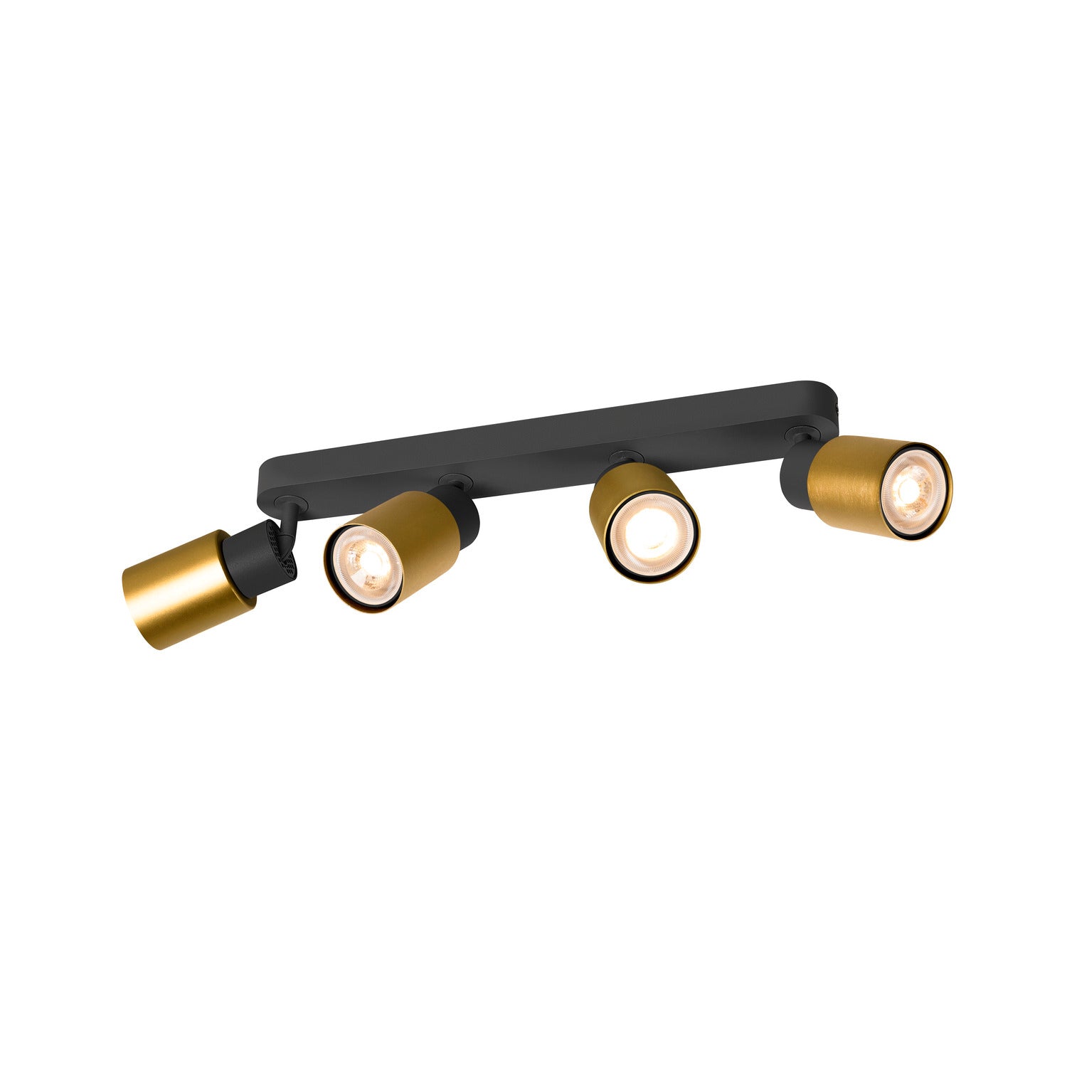 PURI 2.0 Tubo, aplique de parede e teto, longo, 4 x máx. 6 W GU10, preto / dourado