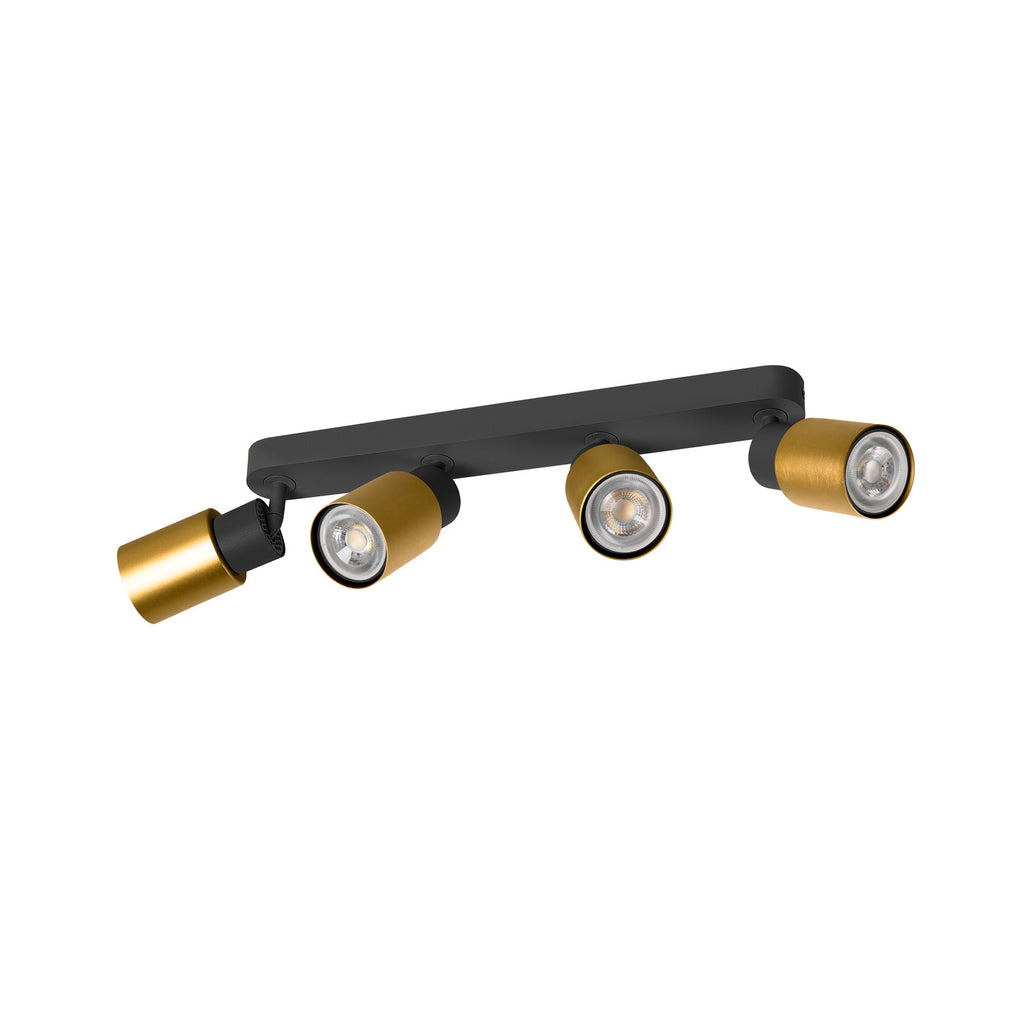 PURI 2.0 Tubo, aplique de parede e teto, longo, 4 x máx. 6 W GU10, preto / dourado