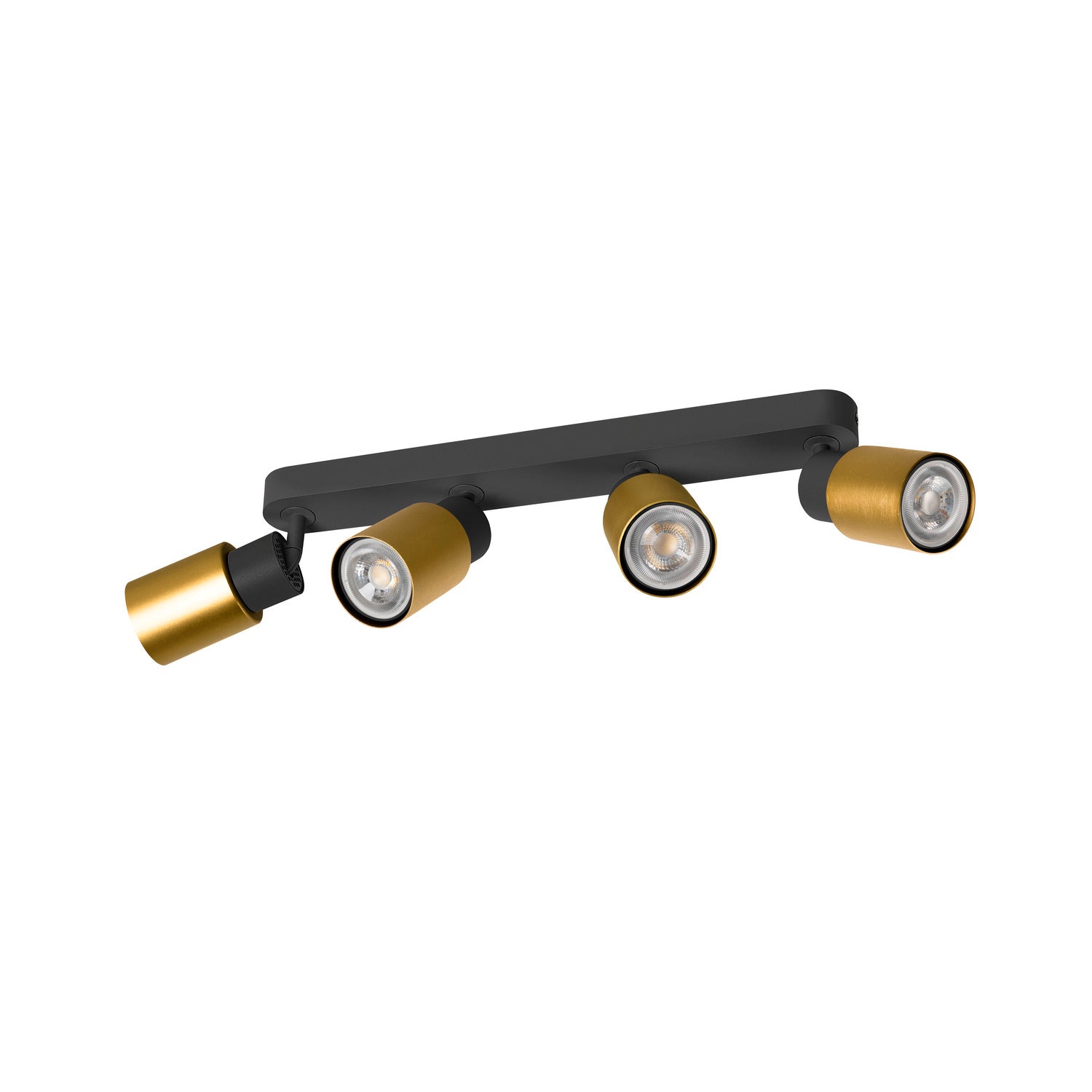 PURI 2.0 Tubo, aplique de parede e teto, longo, 4 x máx. 6 W GU10, preto / dourado