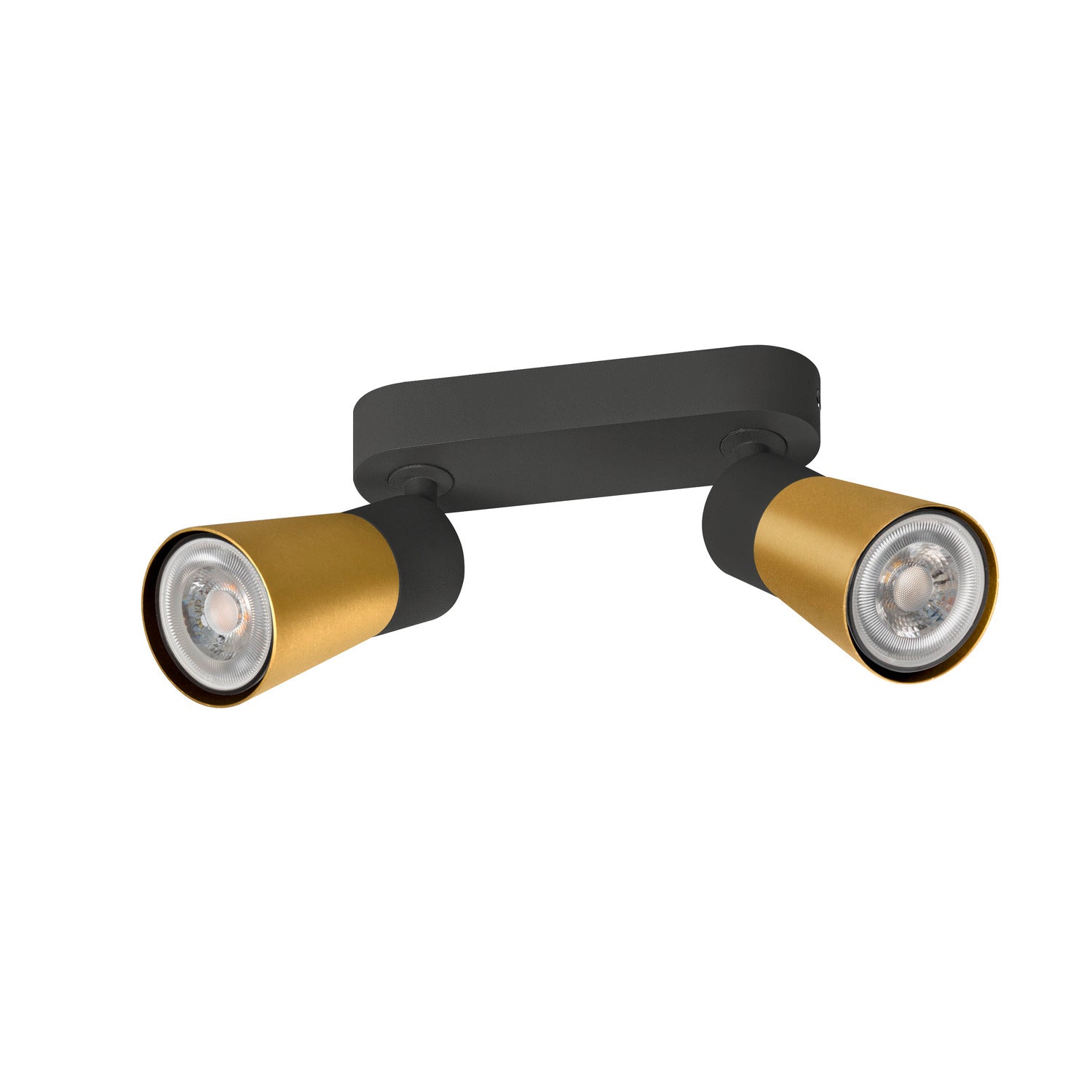 PURI 2.0 Cone, aplique de parede e teto, longo, 2 x máx. 6 W GU10, preto / dourado